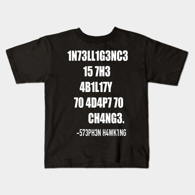 Intelligence (white lettering) Kids T-Shirt by Timzartwork